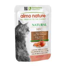 Вологий корм Almo Nature (Альмо Натюр) HFC Cat Natural для котів шматочки в соусі з лососем та гарбузом
