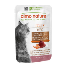 Вологий корм Almo Nature (Альмо Натюр) HFC Cat Jelly для котів шматочки в желе з тунцем і креветками