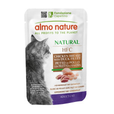 Вологий корм Almo Nature (Альмо Натюр) HFC Cat Natural для котів шматочки в соусі з курячою грудкою та качиним філе