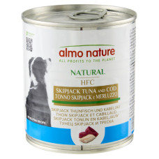 Вологий корм Almo Nature (Альмо Натюр) HFC Dog Natural для собак шматочки в соусі зі смугастим тунцем та тріскою
