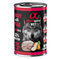 Вологий корм Alpha Spirit (Альфа Спіріт) Turkey with Pear для собак з індичкою та грушами