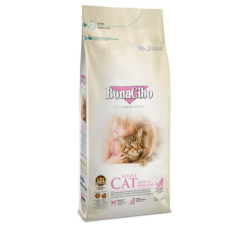 Сухий корм BonaCibo (БонаСібо) Adult Cat Light & Sterilized для стерилізованих котів та котів із зайвою вагою з м'ясом курки, анчоусами та рисом