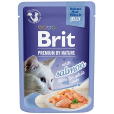 Вологий корм Brit Premium (Бріт Преміум) Cat Delicate Fillets in Jelly Salmon для котів з філе лосося в желе