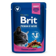 Вологий корм Brit Premium (Бріт Преміум) Cat Pouch with Chicken & Turkey для котів з куркою та індичкою