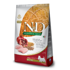 Cухий корм Farmina (Фарміна) N&D Low Grain Adult Mini для собак дрібних порід з куркою та гранатом