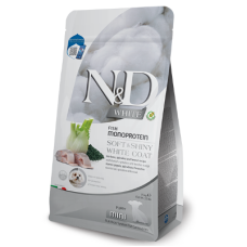 Cухий корм Farmina (Фарміна) N&D Grain Free Withe Puppy Mini для цуценят дрібних порід з білою шерстю з сібасом спіруліною та фенхелем
