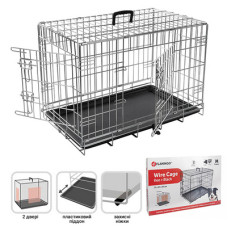 Клітка Flamingo (Фламінго) Wire Cage Keo Silver для собак 2-х дверна