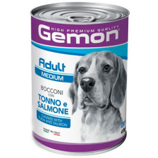 Вологий корм Gemon (Джемон) Dog Medium Adult Chunks with Tuna & Salmon для собак середніх порід шматочки в желе з тунцем та лососем