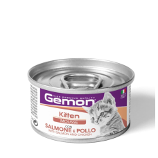 Вологий корм Gemon (Джемон) Kitten Mousse with Salmon & Chicken для кошенят мус з лососем та куркою
