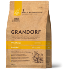Сухий корм Grandorf (Грандорф) Dog Adult Mini 4 Meat Recipe для собак малих порід з 4-ма видами м'яса та пробіотиками