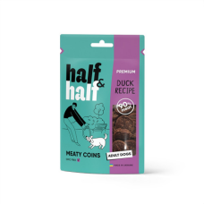 Ласощі Half&Half (Халф енд Халф) Meaty Coins Adult для собак м'ясні монетки з качкою