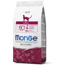 Сухий корм Monge (Монж) Cat Indoor для домашніх малоактивних котів з куркою 