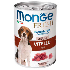 Вологий корм Monge (Монж) Dog Fresh Adult Veal для собак шматочки в паштеті з телятиною