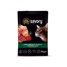 Вологий корм Savory (Сейворі) Lamb & Beetroot in Gravy for Adult Cats для котів ягня з буряком у соусі