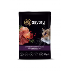 Вологий корм Savory (Сейворі) Lamb & Cranberry in Gravy Sterilised Cats для стерилізованих котів ягня з журавлиною у соусі