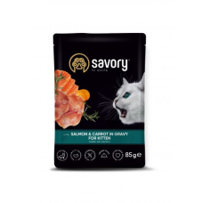 Вологий корм Savory (Сейворі) Salmon & Carrot in Gravy for Kitten для кошенят лосось із морквою у соусі