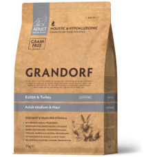 Сухий корм Grandorf (Грандорф) Dog Adult Medium Maxi Rabbit & Turkey для собак середніх та великих порід з кроликом та індичкою