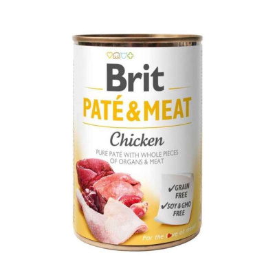 Вологий корм Brit (Бріт) Pate & Meat Chicken для собак з куркою