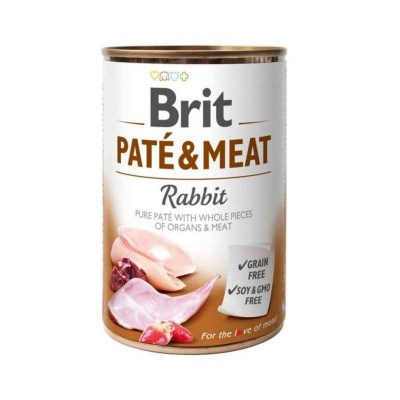Вологий корм Brit (Бріт) Pate & Meat Rabbit для собак з кроликом