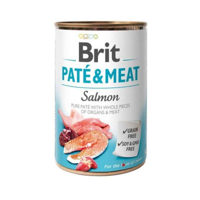 Вологий корм Brit (Бріт) Pate & Meat Salmon для собак з лососем