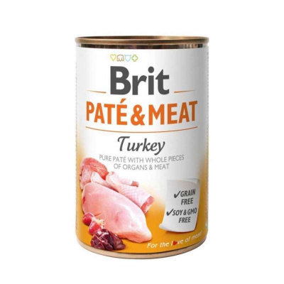 Вологий корм Brit (Бріт) Pate & Meat Turkey для собак з індичкою