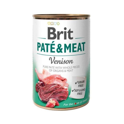 Вологий корм Brit (Бріт) Pate & Meat Venison для собак з олениною