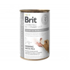 Вологий корм Brit GF VetDiet (Бріт ВетДієт) Dog Joint & Mobility для підтримки здоров'я суглобів у собак з оселедцем, індичкою та горошком