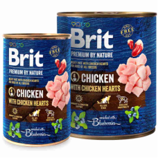 Вологиий корм Brit Premium (Бріт Преміум) by Nature Chicken with Hearts для собак з куркою та курячим серцем