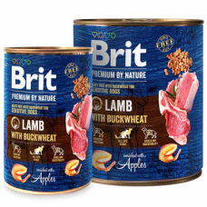 Вологий корм Brit Premium (Бріт Преміум) by Nature Lamb with Buckwheat для собак з ягням та гречкою