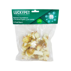 Ласощі Lucky Pet (Лакі Пет) для собак кістка вузлик одинарний №1 з м'ясом курки 5-7 см