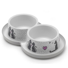 Миска подвійна Moderna (Модерна) Double Trendy Dinner Cats in Love для котів