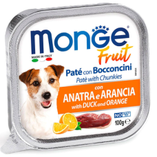 Вологий корм Monge (Монж) Dog Fruit для собак паштет з качкою та апельсином