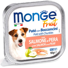 Вологий корм Monge (Монж) Dog Fruit для собак паштет з лососем та грушею 