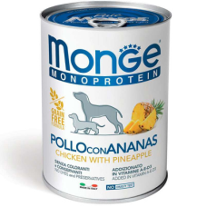 Вологий корм Monge (Монж) Dog Fruit Monoprotein Chicken with Pineapple для собак паштет з куркою та ананасом