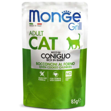 Вологий корм Monge (Монж) Grill Adult Cat Rabbit для котів шматочки в желе з кроликом
