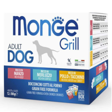 Набір волого корму Monge (Монж) Dog Grill Mіх для собак з тріскою, яловичиною, індичка з куркою