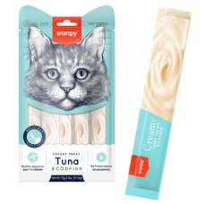 Ласощі рідкі Wanpy (Ванпі) Creamy Lickable Treats Tuna & Codfish для котів з тунцем та тріскою
