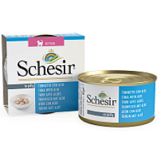 Вологий корм Schesir (Шезір) Kitten Tuna with Aloe для кошенят з тунцем та алое шматочки в желе