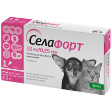 Краплі Селафорт (Selafort) KRKA проти паразитів для котів та собак 