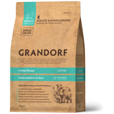 Сухий корм Grandorf (Грандорф) Dog Adult Medium & Maxi 4 Meat Recipe для собак з 4-ма видами м'яса і пробіотиками