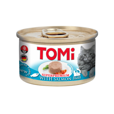 Вологий корм TOMi (Томі) Salmon для котів з лососем мус