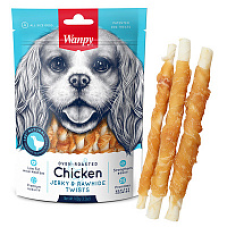  Ласощі Wanpy (Ванпі) Chicken Jerky & Rawhide Twists для собак паличка з в'яленою куркою