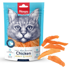 Ласощі Wanpy (Ванпі) Soft Chicken Jerky Strips для котів філе курки в'ялене смужки