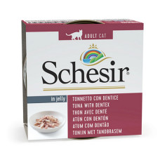 Вологий корм Schesir (Шезір) Tuna with Dentex для котів з тунцем та зубаном шматочки в желе