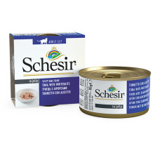 Вологий корм  Schesir (Шезір) Tuna Whitebaits для котів з тунцем та анчоусами шматочки в желе