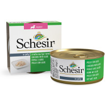 Вологий корм Schesir (Шезір) Puppy Chicken Aloe з куркою та алое для цуценят шматочки в желе