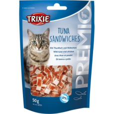 Ласощі Trixie (Тріксі) Premio Tuna Sandwiches для котів кубики з тунцем та куркою