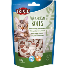 Ласощі Trixie (Тріксі) Premio Fish Chicken Rolls для котів роли з куркою та рибою